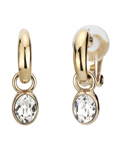 Traveller clip earring - Hanging - gold plated - Crystals - 157085