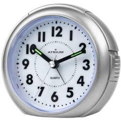 ATRIUM Alarm Clock - Analogue - Silver - Without Ticking Sound -  Snooze - Quartz