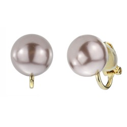 Osira Ohrclip - Vergoldet - Perle - 12 mm - Braun - 118007/L