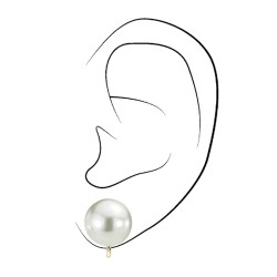 Osira Clip-on Earrings - Gold Coloured - Pearls - 12 mm - White - Gold plated