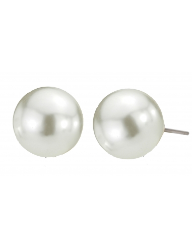 Osira Pierced earrings - Pearls - 12 mm - White - Gold plated - 118010/L