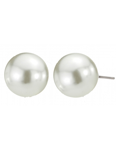 Osira Pierced pearl earring - 12mm White - 22ct gold plated - 118011/L