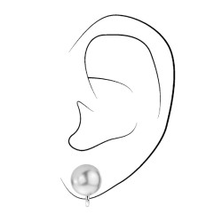 Osira Ohrclip - Silberfarben - Perle - 10 mm - Hellgrau - Platiniert