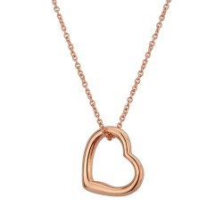 Traveller Halskette mit Ahänger - 18kt Rosé Vergoldet - Herz - 20x24 mm - 38+3+3cm - 157266