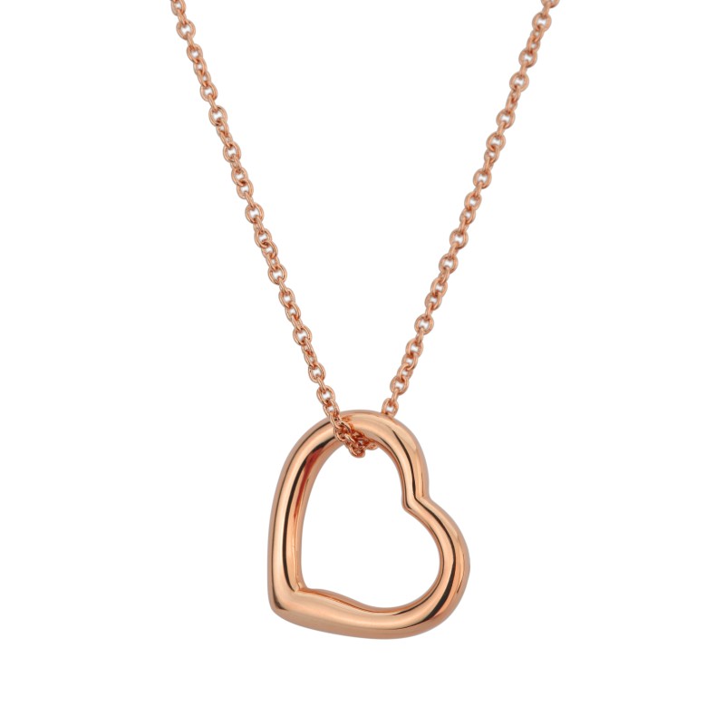 Traveller Dames Ketting met Hanger - 18kt Rosé Verguld - Hart - 20x24 mm - 38/44cm - 157266