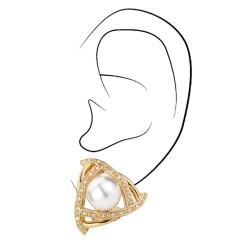 Traveller clip earring - 10mm white pearl - 22ct gold plated - 114174