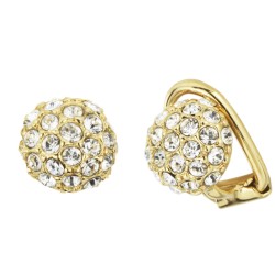 Traveller Clip-on Earrings - Gold Plated - Crystals - 8 mm - 157420