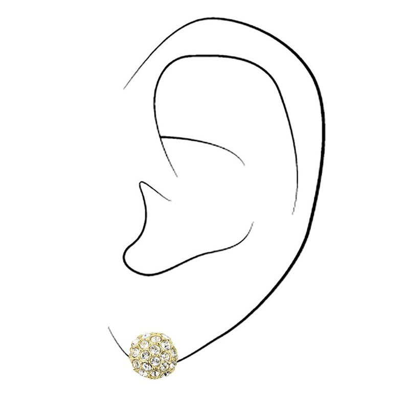 Traveller Clip-on Earrings - Gold Plated - Crystals - 8 mm - 157420