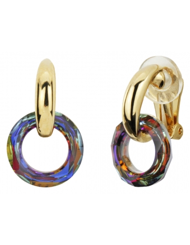 Traveller - Drop Clip Earring - Swarovski crystals - 22ct gold plated - 157424