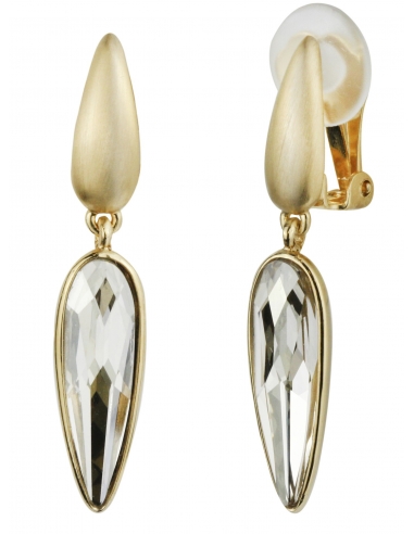 Traveller - Drop Clip Earring - 22ct gold plated - 157432