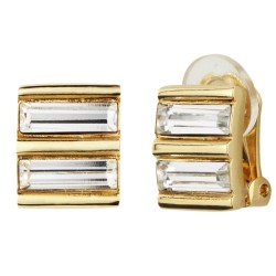 Traveller Clip Oorbellen - Verguld - Swarovski Kristallen - 12x10 mm - 157433