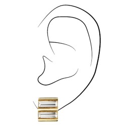 Traveller Clip-on Earrings - Gold Plated - Swarovski Crystals - 12x10 mm - 157433