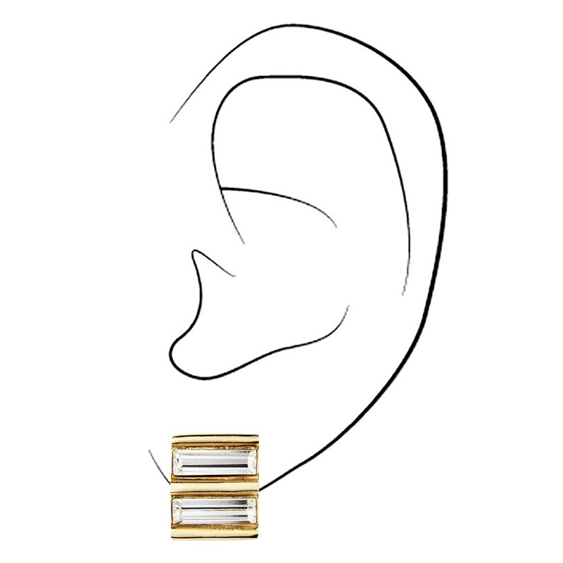 Traveller Clip Oorbellen - Verguld - Swarovski Kristallen - 12x10 mm - 157433