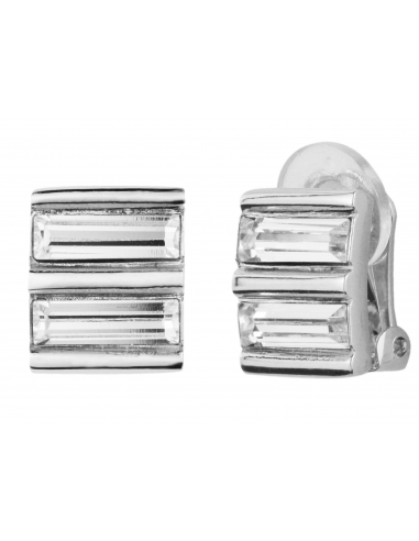 Traveller Clip earrings - Swarovski crystals - Platinum plated - 157434