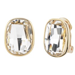 Traveller Clip-on Earrings - Gold Plated - Swarovski Crystals - 21x17 mm - 157448
