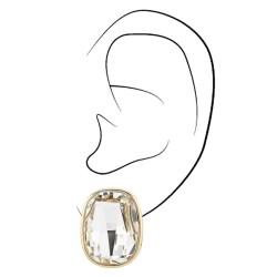 Traveller Clip Oorbellen - Verguld - Swarovski Kristallen - 21x17 mm