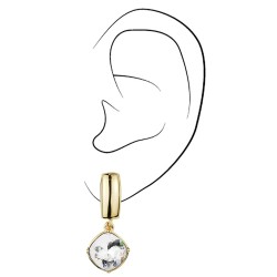 Traveller Ohrclip - Hänger - 22kt Verrgoldet - Kristalle - 13mm - 30x13 mm - 157449