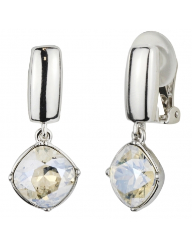Traveller - Drop Clip Earring - Preciosa Crystal - Platinum Plated - 157450