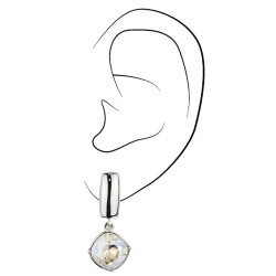 Traveller Ohrclip - Hänger - Silberfarben - Kristalle - 13mm - Platiniert - 30x13mm - 157450