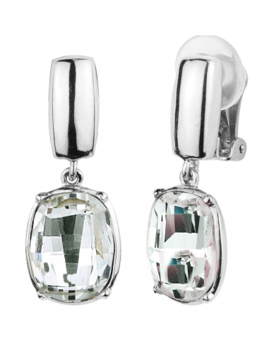 Traveller - Drop Clip Earring - Preciosa Crystals - Platinum Plated - 157462