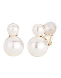 Traveller Clip earrings - Pearls - 6/10 mm - Cream - Gold plated - 113117