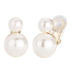 Traveller Clip Oorbellen - Parels - 6/10 mm - Crème - Goudkleurig - 113117