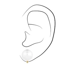 Traveller Clip-on Earrings - Pearls - 12 mm White - 22ct Gold Plated - 700012