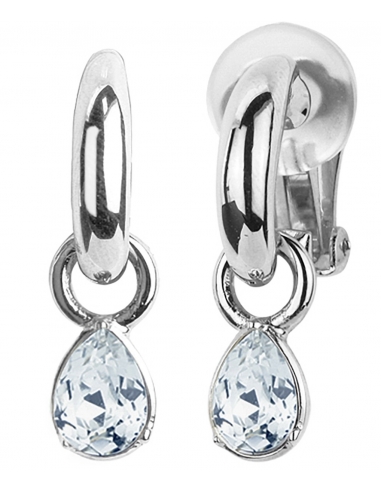 Traveller - Drop Clip Earrings - Preciosa Crystal - Platinum plated - 157456