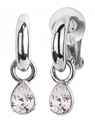 Traveller - Drop clip earrings- Preciosa Crystal - Platinum plated - 157458