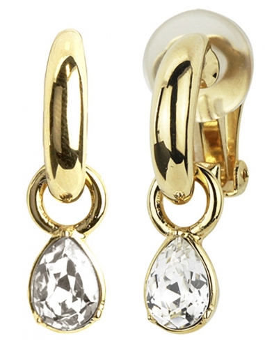 Traveller - Drop clip earring - Preciosa Crystals - 22ct gold plated - 157454