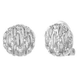 Traveller Ohrclip - Silberfarben - Kristalle - Platiniert - Rund - 19mm - 157348