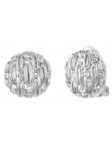 Traveller Clip-On Earrings - Platinum-Plated - Crystals from Preciosa - 157348