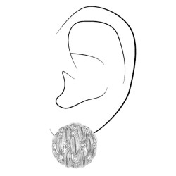 Traveller Clip Oorbellen - Zilverkleurig - Kristallen - Geplatineerd - Rond - 19mm