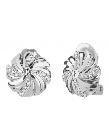 Traveller Clip Earrings Platinum-Plated Crystals from Preciosa – 157350