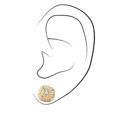 Traveller Ohrstecker - Vergoldet - Kristalle - Blüme - 10 mm