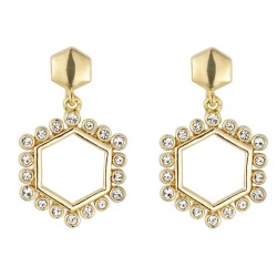 Traveller 22 Carat Gold Plated Hexagon Earrings - 157360