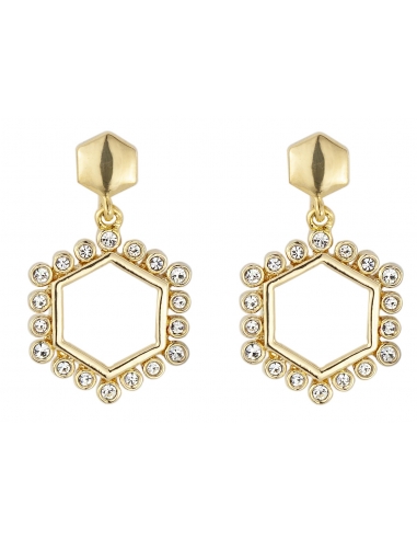 Traveller 22 Carat Gold Plated Hexagon Earrings - 157360