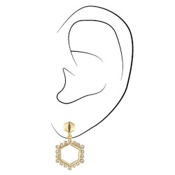 Traveller 22 Carat Gold Plated Hexagon Earrings