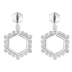 Traveller Earrings platinum-plated hexagon