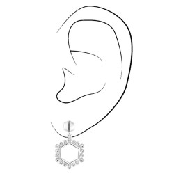 Traveller Earrings platinum-plated hexagon