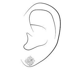 Traveller Stud Earrings Crystals from Preciosa Platinum-Plated – 157363