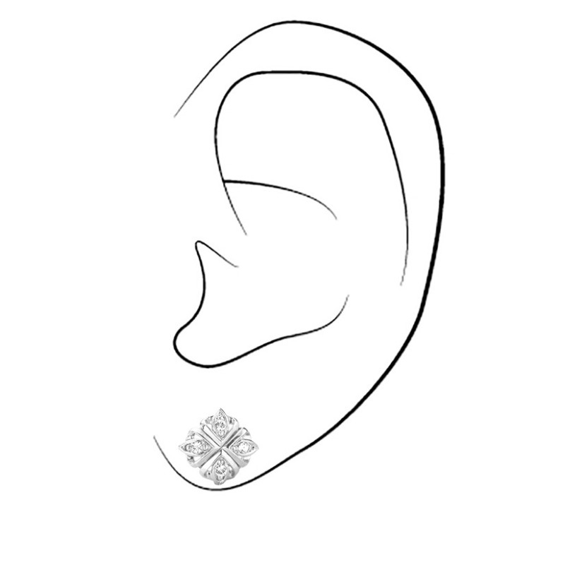 Traveller Oorstekers - Zilverkleurig - Kristallen - Geplatineerd - 10 mm