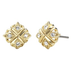 Traveller Stud Earrings Crystals from Preciosa 22 Carat Gold-Plated