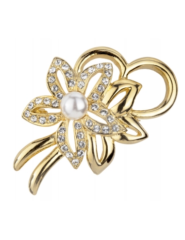 Traveller Brooch - 22 Carat Gold-Plated - White Pearl - 157364