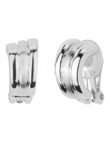 Traveller Clip Earrings - Rhodium-Plated - Matt/Shiny - 157377