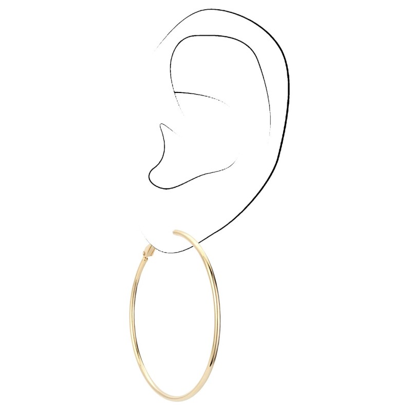 Osira Hoop Earrings - 22 Carat Gold-Plated - 40 mm