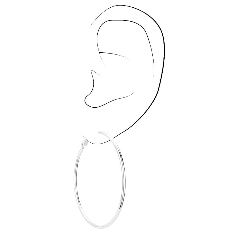 Osira Hoop Earrings - Platinum-Plated - 40 mm