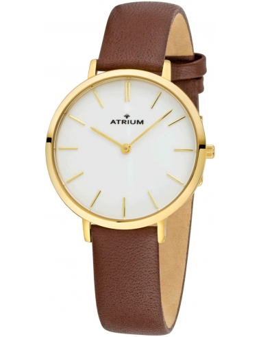 ATRIUM Watch - Dames - Brown leather - Goldtoned - A28-203