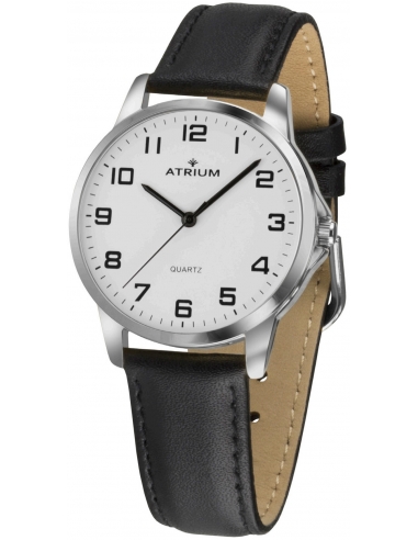 ATRIUM Horloge - Heren - Leer Zwart - Zilverkleurig - A36-10