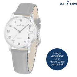 ATRIUM Horloge - Dames - Analoog - Zilverkleurig - Zwart Lederen Bandje - Duidelijk - 27 mm -  A37-10